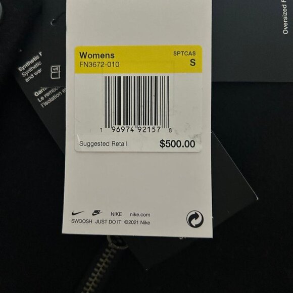 NIKE Sportswear Destroyer Leather & Wool Blend Varisty Bomber Jacket Size S NWT - Picture 15 of 16